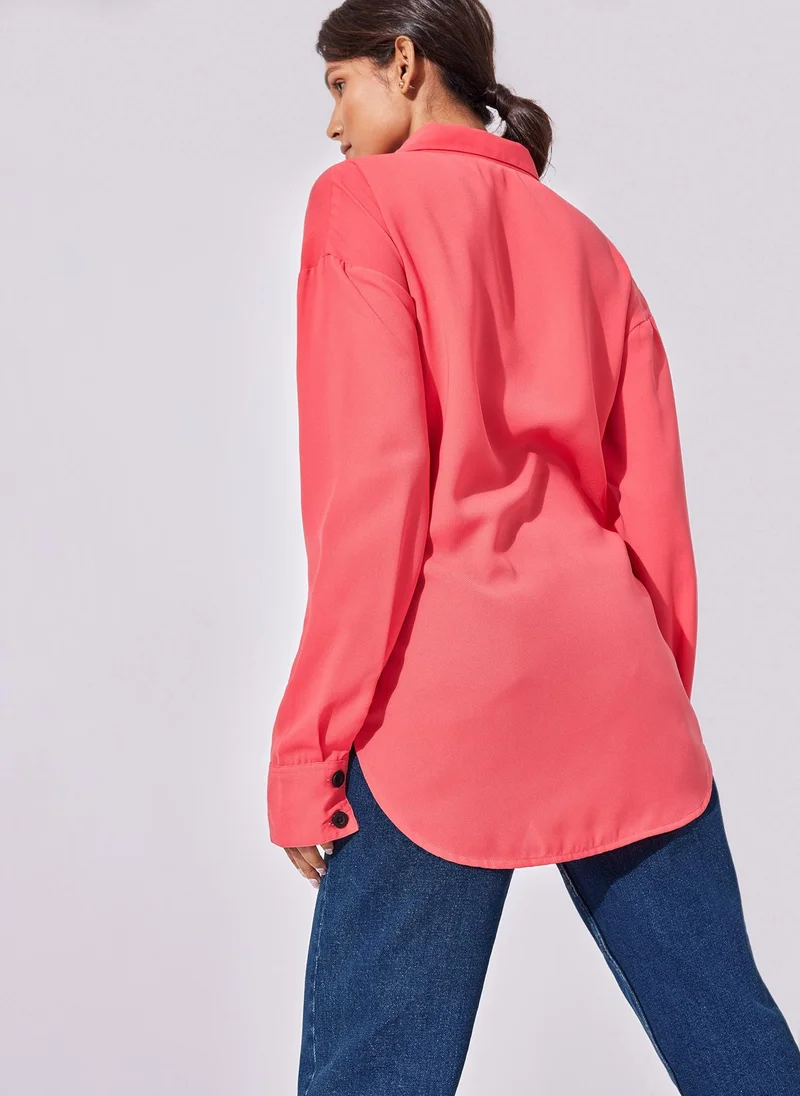 The Label Life Strawberry Front Tie Shirt