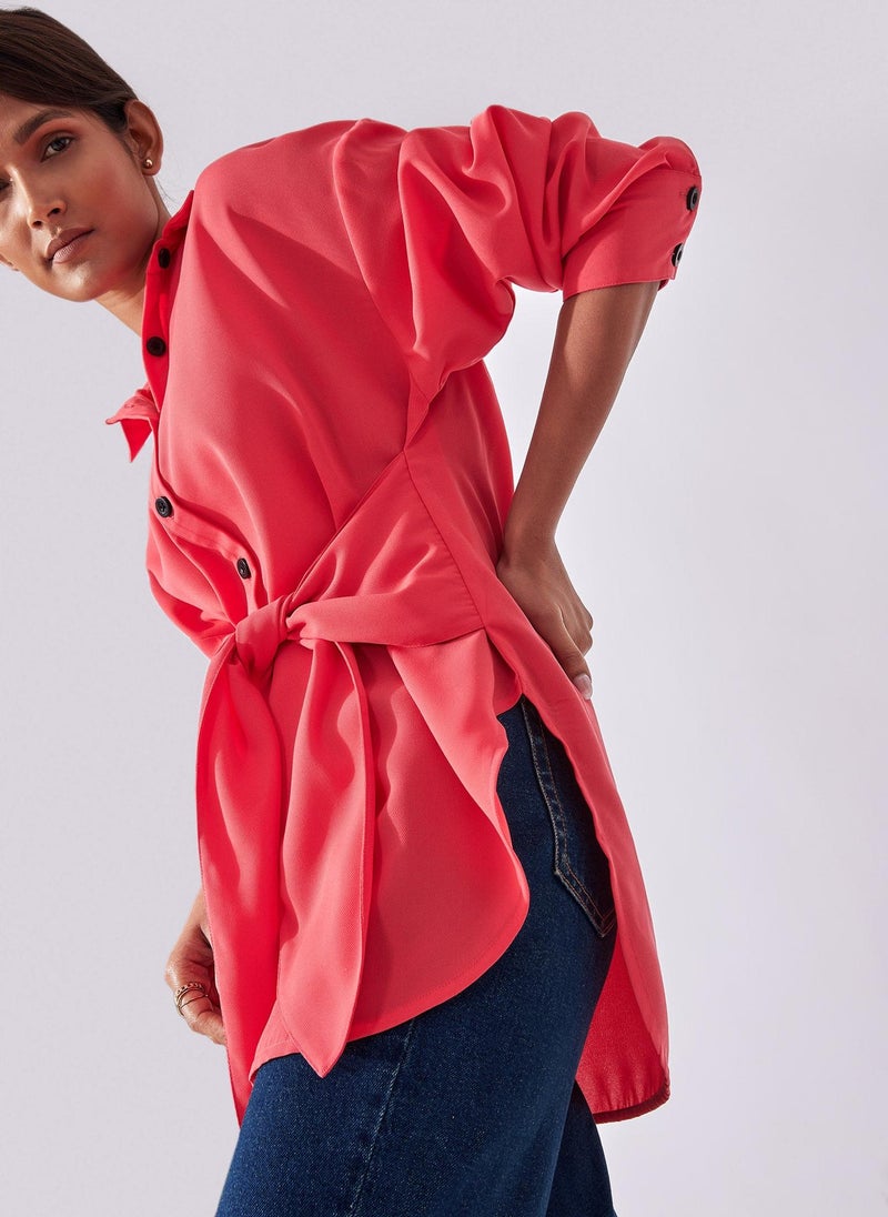 The Label Life Strawberry Front Tie Shirt - Image 3