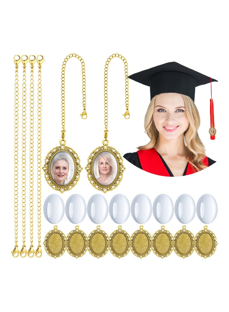 SOLARAE 20 Pcs Graduation Cap Pendant Charms - Personalized Photo Charms for Memorial Decoration on Graduation Caps, Perfect for Ceremony Keepsakes (Gold) - Image 1