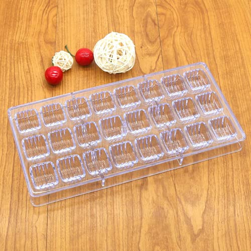HAPYLY 24 Grid Cylindrical Corrugated Shape Chocolate Candy Mold PC Polycarbonate Chocolate Making Mould Clear - Image 3