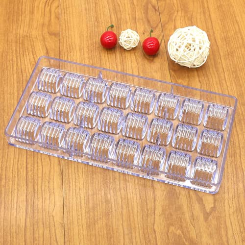HAPYLY 24 Grid Cylindrical Corrugated Shape Chocolate Candy Mold PC Polycarbonate Chocolate Making Mould Clear - Image 5