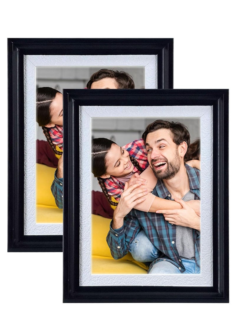 Decorhills Photo Frame Single with Tabletop & Wall Mount Display for 4x6 Inch Photo Size, Ideal Addition to Any Décor Elegant Black Frame, 2-Piece  - Image 1