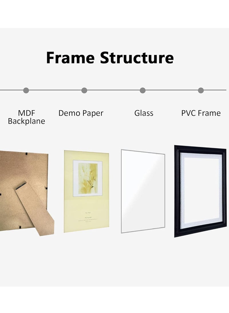 إطار صورة فردي مع شاشة عرض على الطاولة والحائط لحجم الصورة 4 × 6 بوصة، إضافة مثالية لأي ديكور إطار أسود أنيق، قطعتين