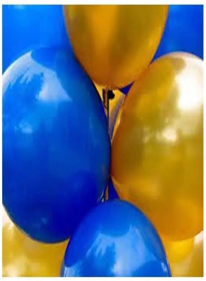 HK balloons 100Pcs Golden & Blue Latex Balloons Premium Helium Balloons for Birthday Wedding Valentine Engagement Anniversary Christmas Festival Baby Shower Party Decorations Balloons - Image 1