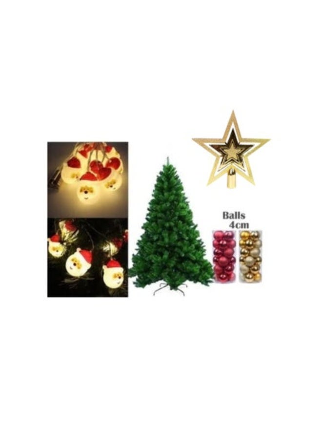 ACLIX 5 in 1 Christmas tree 150 cm,golden and red ball, star and string light - Image 1
