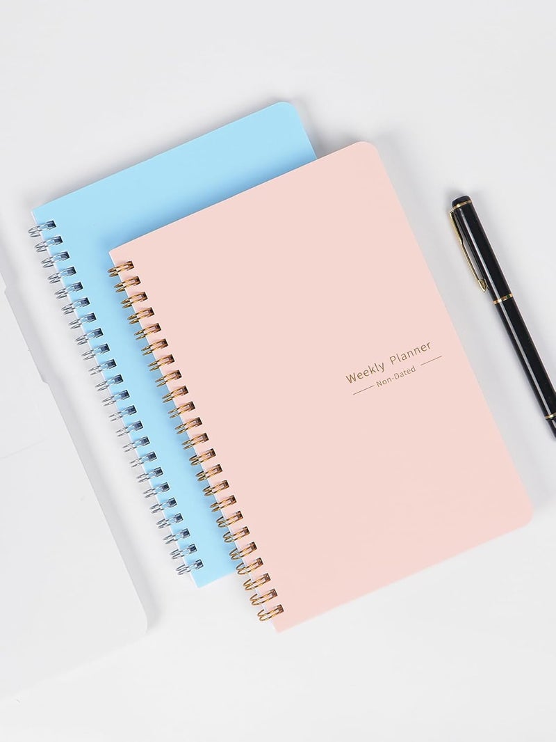 SKY-TOUCH A5 Weekly Planner: To Do List Notebook With 52 Undated Sheets Daily Planner With Goal Habit Tracker Organizer For Office Home School Work Study Life Pink - Image 5