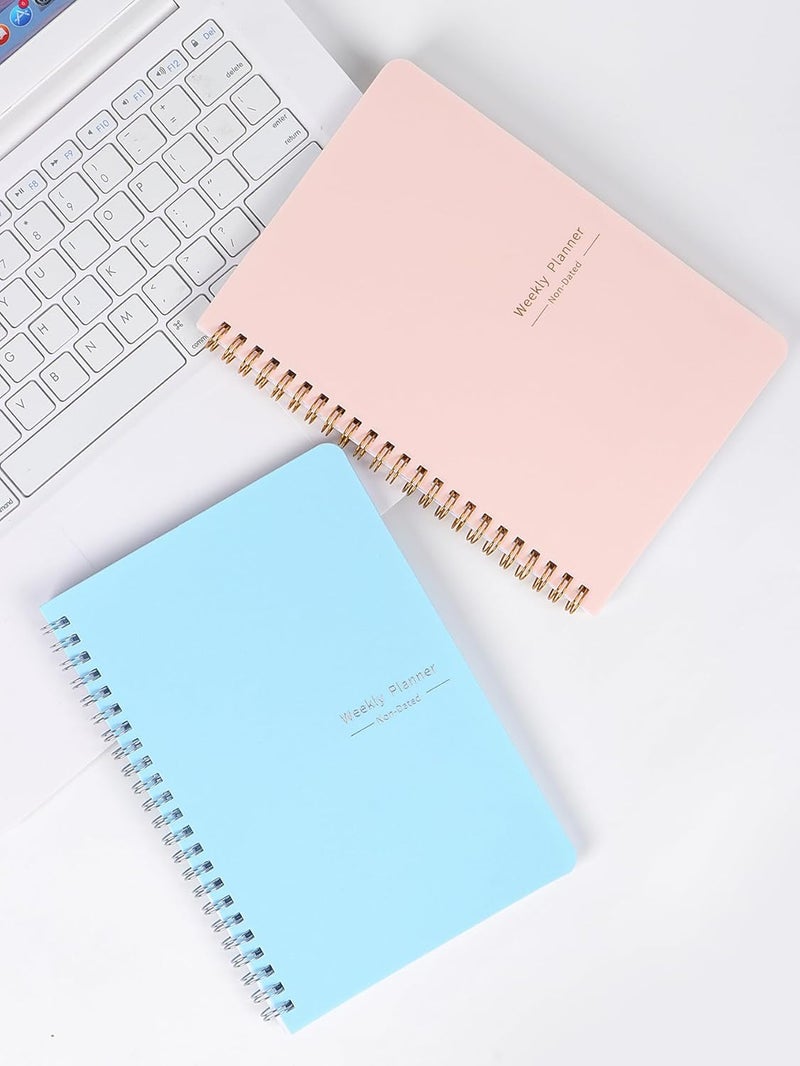 SKY-TOUCH A5 Weekly Planner: To Do List Notebook With 52 Undated Sheets Daily Planner With Goal Habit Tracker Organizer For Office Home School Work Study Life Pink - Image 3