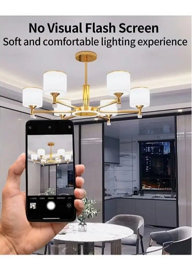 Sumkyle Chandelier Modern Ceiling Lighting 6 Lights Adjustable Industrial Mount Pendant Light Fixture For Kitchen Living Dining Room Bedroom Foyer - Image 2