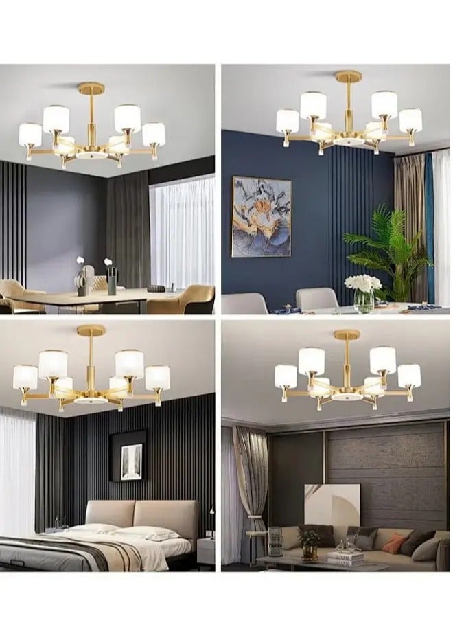 Sumkyle Chandelier Modern Ceiling Lighting 6 Lights Adjustable Industrial Mount Pendant Light Fixture For Kitchen Living Dining Room Bedroom Foyer - Image 3