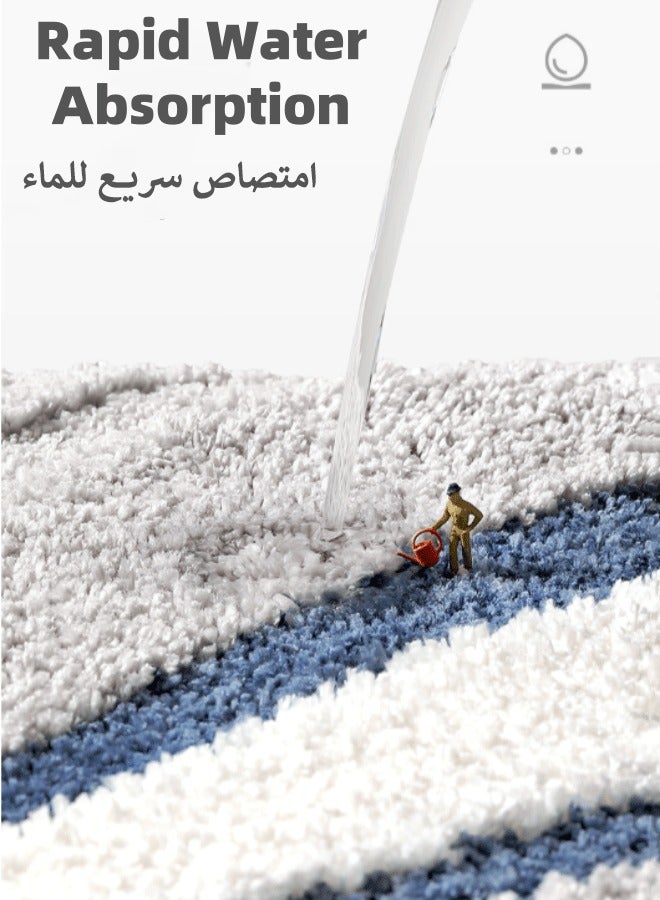 أوبتيكو سجادة حمام، سجادة حمام مانعة للانزلاق، سجادة حمام بمساحة 50 × 80 سم سجادة حمام ناعمة وممتصة سجادة حمام سجادة أرضية حمام سجادة مدخل للحمام المطبخ والمدخل - Image 4