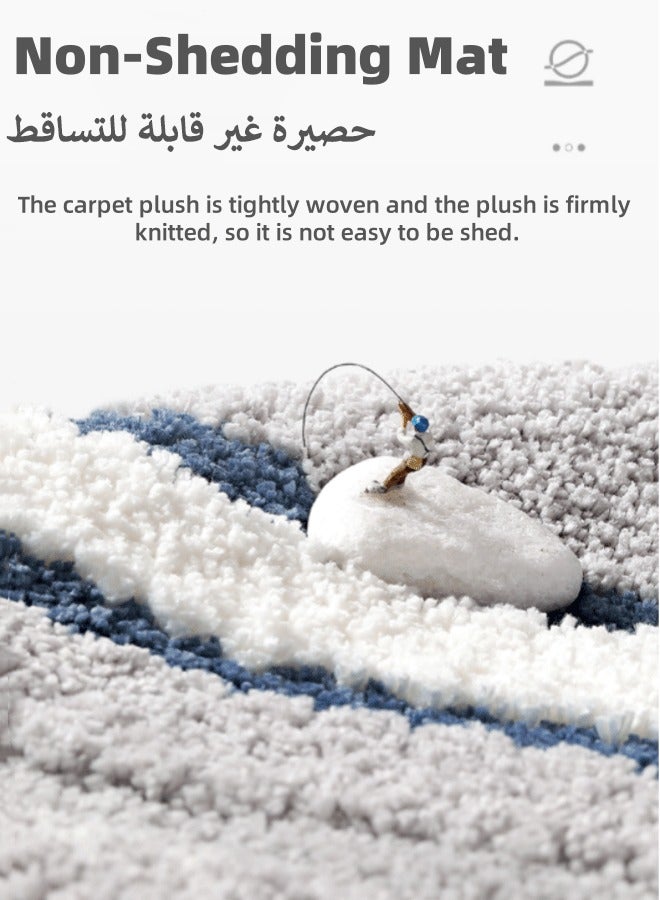 أوبتيكو سجادة حمام، سجادة حمام مانعة للانزلاق، سجادة حمام بمساحة 50 × 80 سم سجادة حمام ناعمة وممتصة سجادة حمام سجادة أرضية حمام سجادة مدخل للحمام المطبخ والمدخل - Image 5