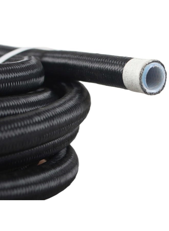 YIUIY 3/8 Fuel Line Hose 6AN 10FT PTFE Teflon E85 Ethanol Fuel Injection line Braided Stainless Steel EFI LS for All Oil Gas Fuel fuel Lube Alcohol Ethanol Coolant Black - Image 1