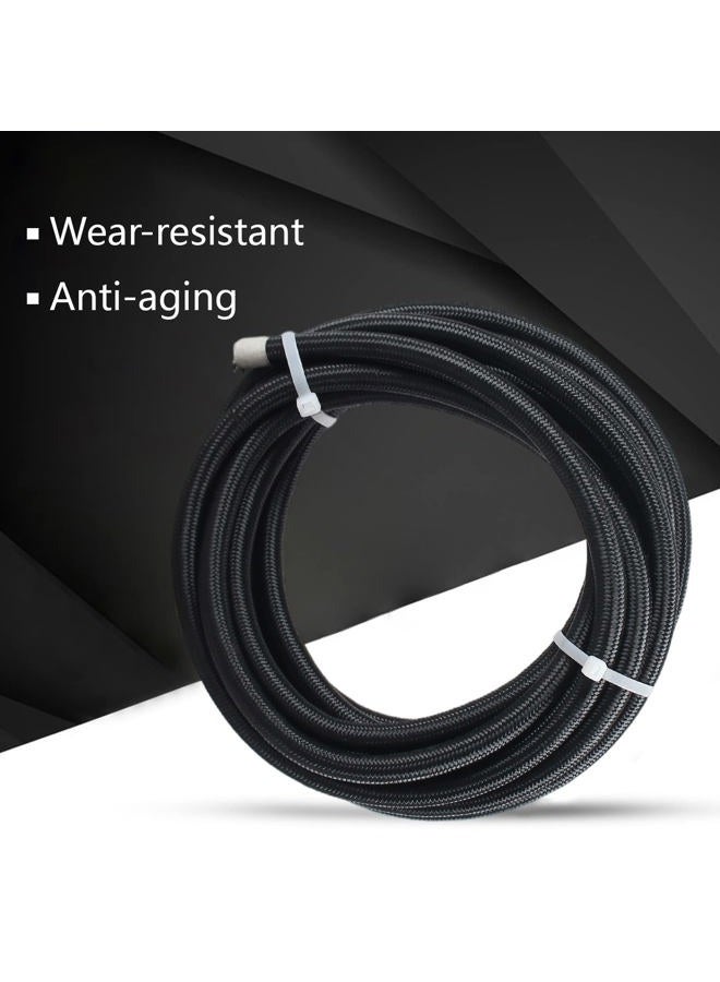 YIUIY 3/8 Fuel Line Hose 6AN 10FT PTFE Teflon E85 Ethanol Fuel Injection line Braided Stainless Steel EFI LS for All Oil Gas Fuel fuel Lube Alcohol Ethanol Coolant Black - Image 5