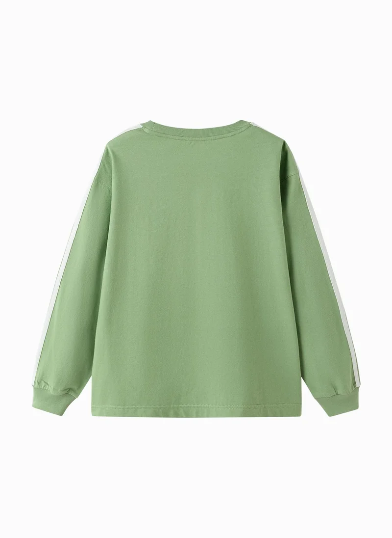 Balabala Boy Kids Round v-neck long-sleeved T-shirt