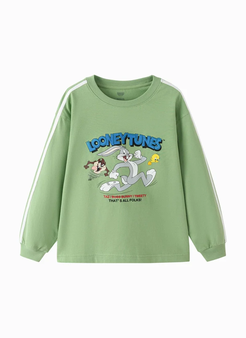 Balabala Boy Kids Round v-neck long-sleeved T-shirt