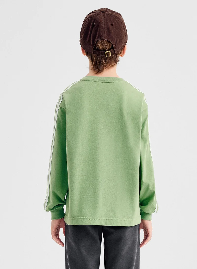Balabala Boy Kids Round v-neck long-sleeved T-shirt