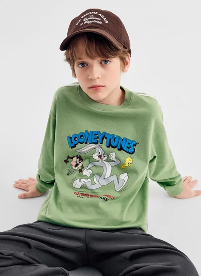 Balabala Boy Kids Round v-neck long-sleeved T-shirt