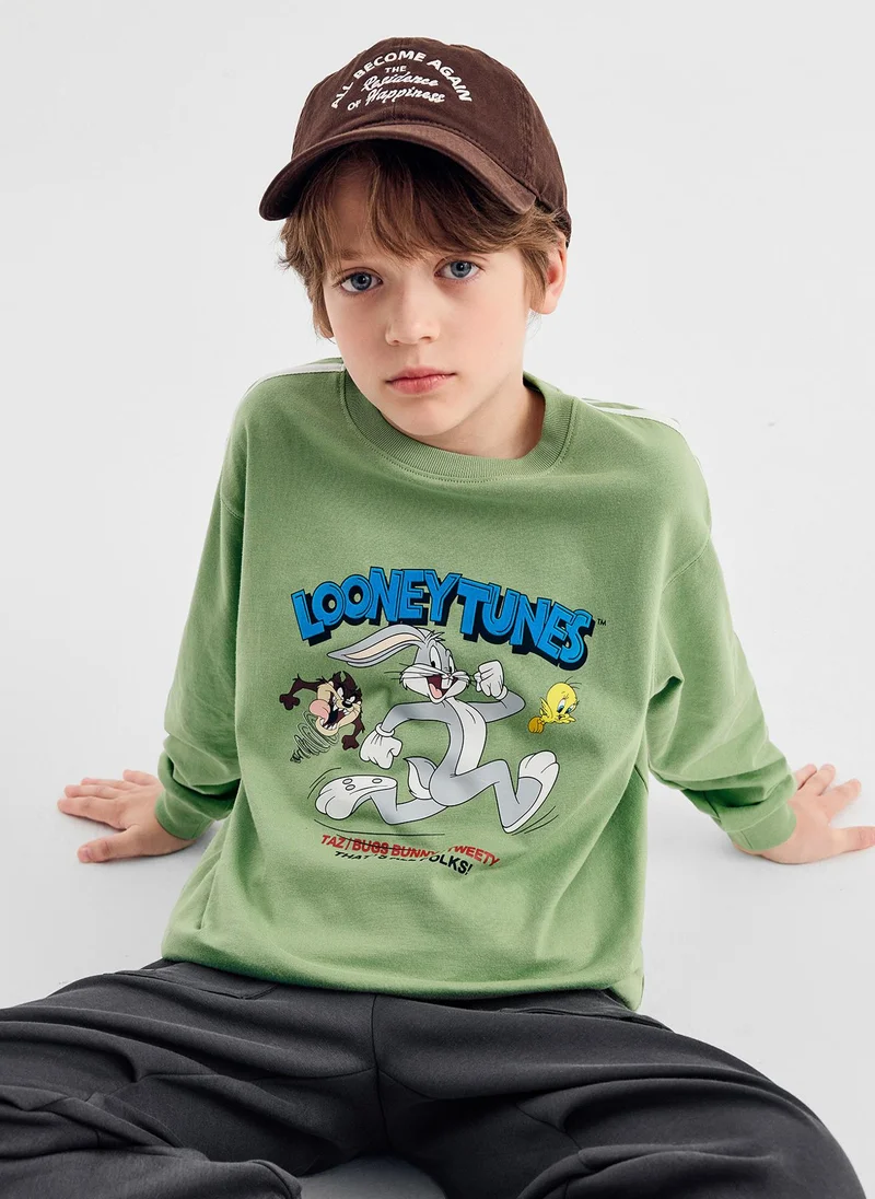 Balabala Boy Kids Round v-neck long-sleeved T-shirt