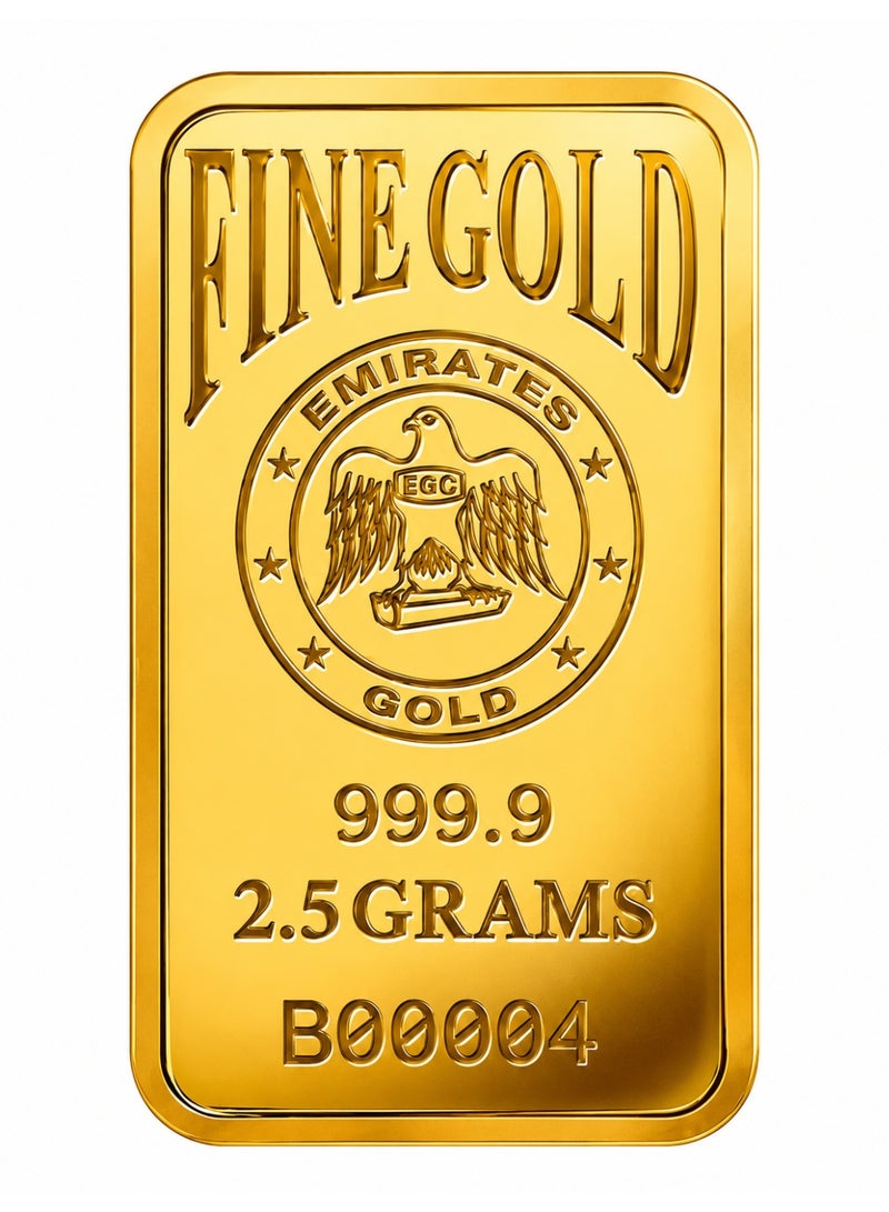 الإمارات جولد سبيكة ذهب الإمارات بوزن 2.5 غرام، ذهب نقي عيار 999.9، معتمدة ومرفقة ببطاقة فحص - Image 3