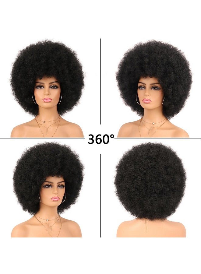 G&T Wig 70'S Afro Curly Wigs For Black Women Glueless Wear And Soft Black Afro Wigs Large Bouncy And Soft Natural Looking Full Wigs For Daily Party Cosplay Costume Halloweeen(1B) - Image 2