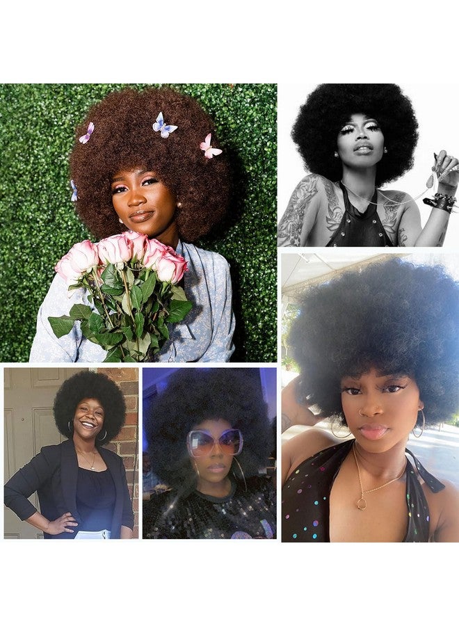 G&T Wig 70'S Afro Curly Wigs For Black Women Glueless Wear And Soft Black Afro Wigs Large Bouncy And Soft Natural Looking Full Wigs For Daily Party Cosplay Costume Halloweeen(1B) - Image 3