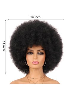 G&T Wig 70'S Afro Curly Wigs For Black Women Glueless Wear And Soft Black Afro Wigs Large Bouncy And Soft Natural Looking Full Wigs For Daily Party Cosplay Costume Halloweeen(1B)  - Image 4