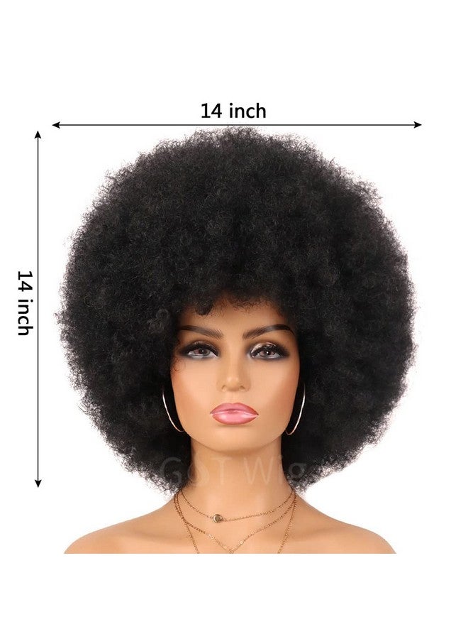 G&T Wig 70'S Afro Curly Wigs For Black Women Glueless Wear And Soft Black Afro Wigs Large Bouncy And Soft Natural Looking Full Wigs For Daily Party Cosplay Costume Halloweeen(1B) - Image 4