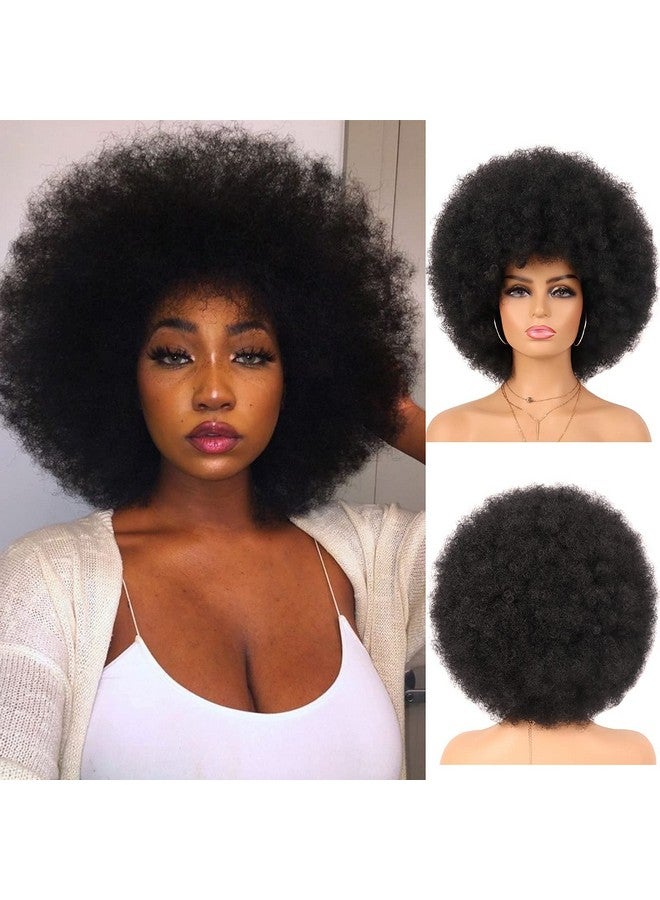G&T Wig 70'S Afro Curly Wigs For Black Women Glueless Wear And Soft Black Afro Wigs Large Bouncy And Soft Natural Looking Full Wigs For Daily Party Cosplay Costume Halloweeen(1B) - Image 1