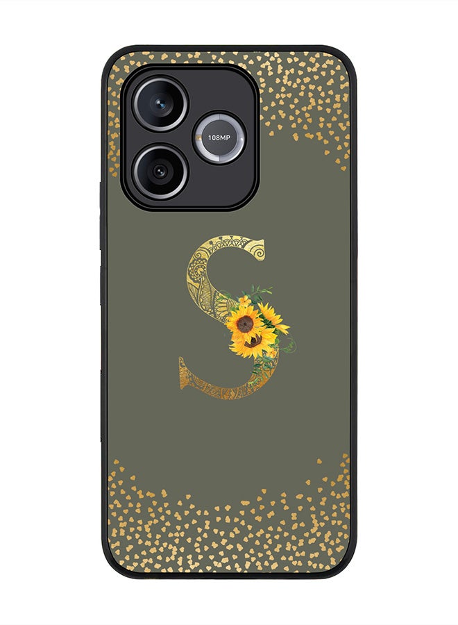 Stylizedd For Honor 600 Lite / 500 Smart / Honor X80i Case,Slim fit Camera Protection, Shockproof Thin Phone cover  - Custom Floral Monogram - S  (Olive Green ) - Image 1