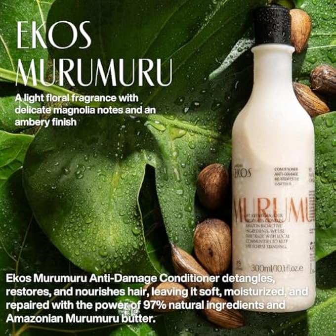 Natura - EKOS MURUMURU RESTORING CONDITIONER - FOR DAMAGED, DRY, BRITTLE HAIR - EFFECTIVELY REPAIRS AND DETANGLES HAIR - 100% VEGAN - CRUELTY FREE - 300ML - Image 3
