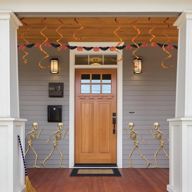 Beistle Profile Pete Jointed Skeleton Halloween Decoration - 37" Off White/Black - Image 2