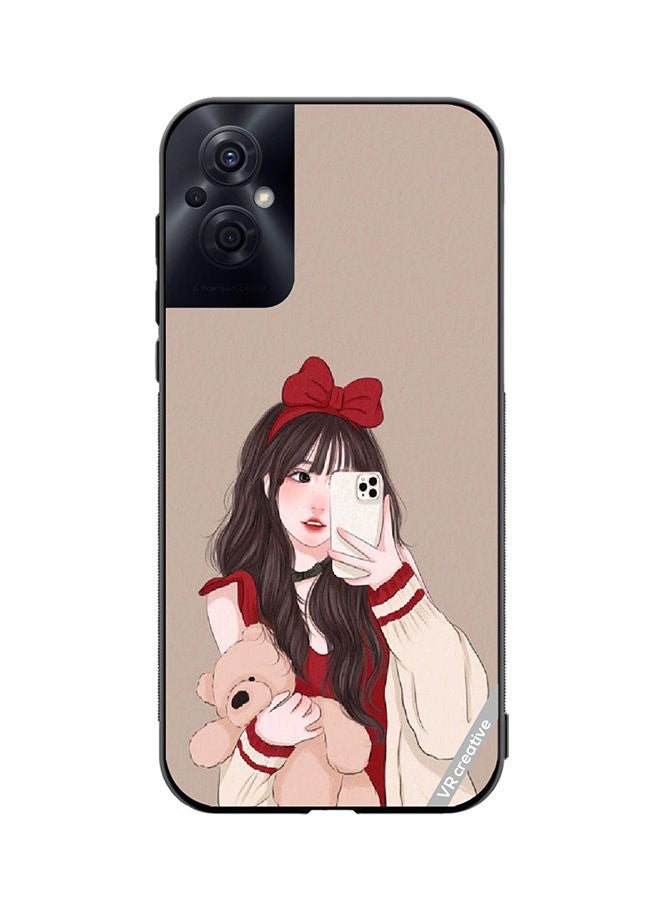 VR CREATIVE Protective Case Cover For Oppo Reno8 Z Girl Holding Teddy Design Multicolour - Image 1