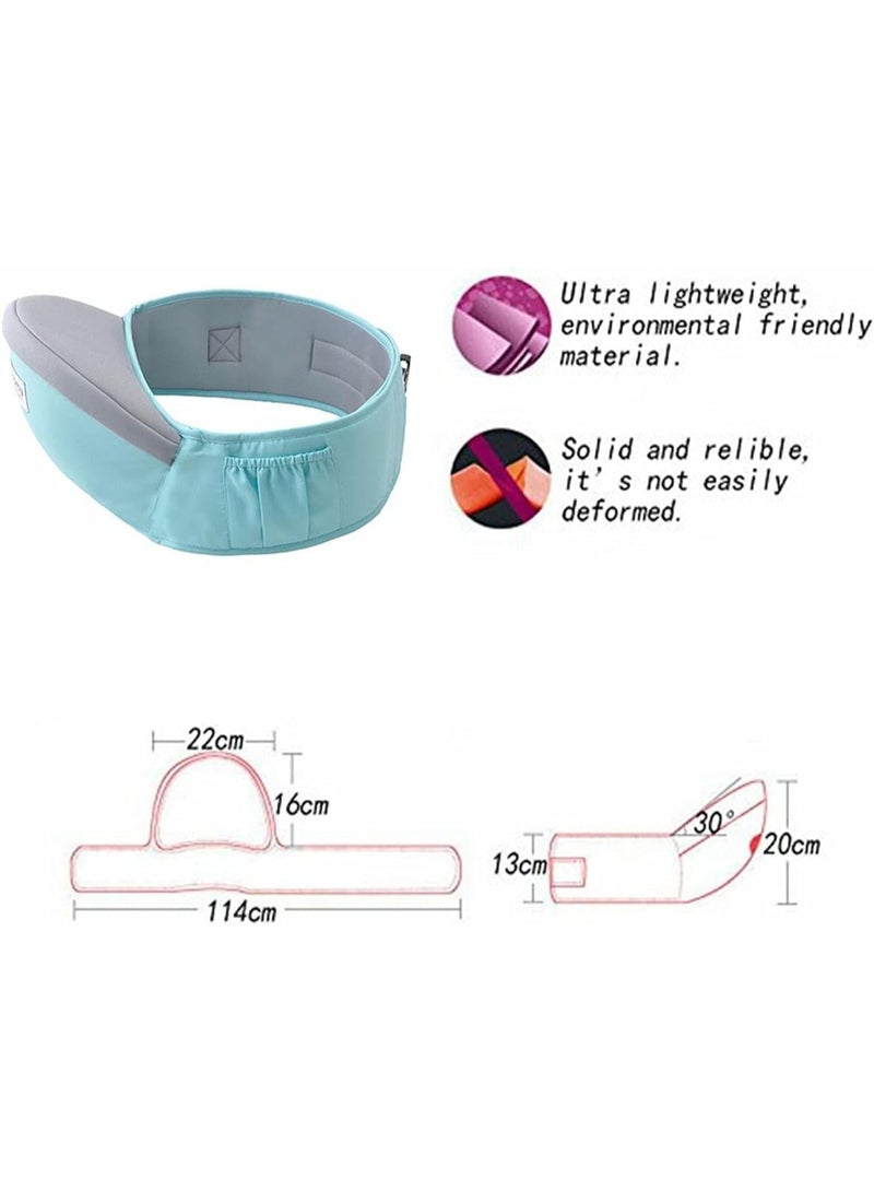 حامل أطفال بمقعد وركي – مقعد خفيف الوزن قابل للتعديل للخصر للأطفال الصغار، حامل أطفال من القطن بتصميم مريح مع شرائط عاكسة وجيب للتخزين – أحمر – للجنسين - Image 3