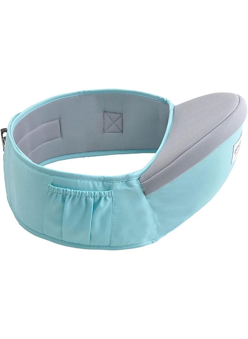 حامل أطفال بمقعد وركي – مقعد خفيف الوزن قابل للتعديل للخصر للأطفال الصغار، حامل أطفال من القطن بتصميم مريح مع شرائط عاكسة وجيب للتخزين – أحمر – للجنسين - Image 1