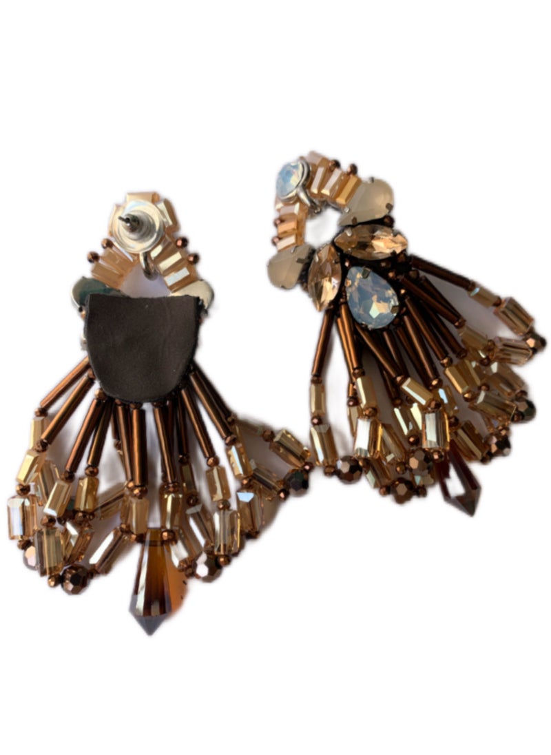 Royalace - Women’s Brown Earrings with Stones - Image 1