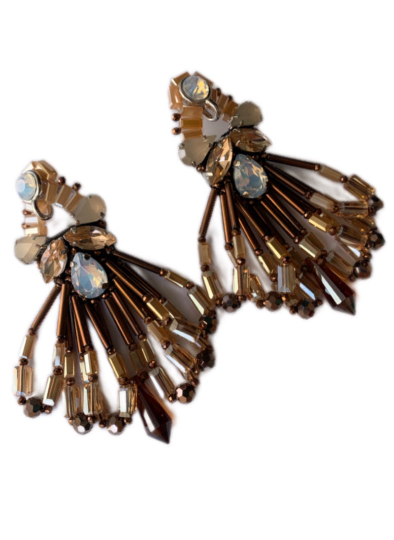 Royalace - Women’s Brown Earrings with Stones - Image 1