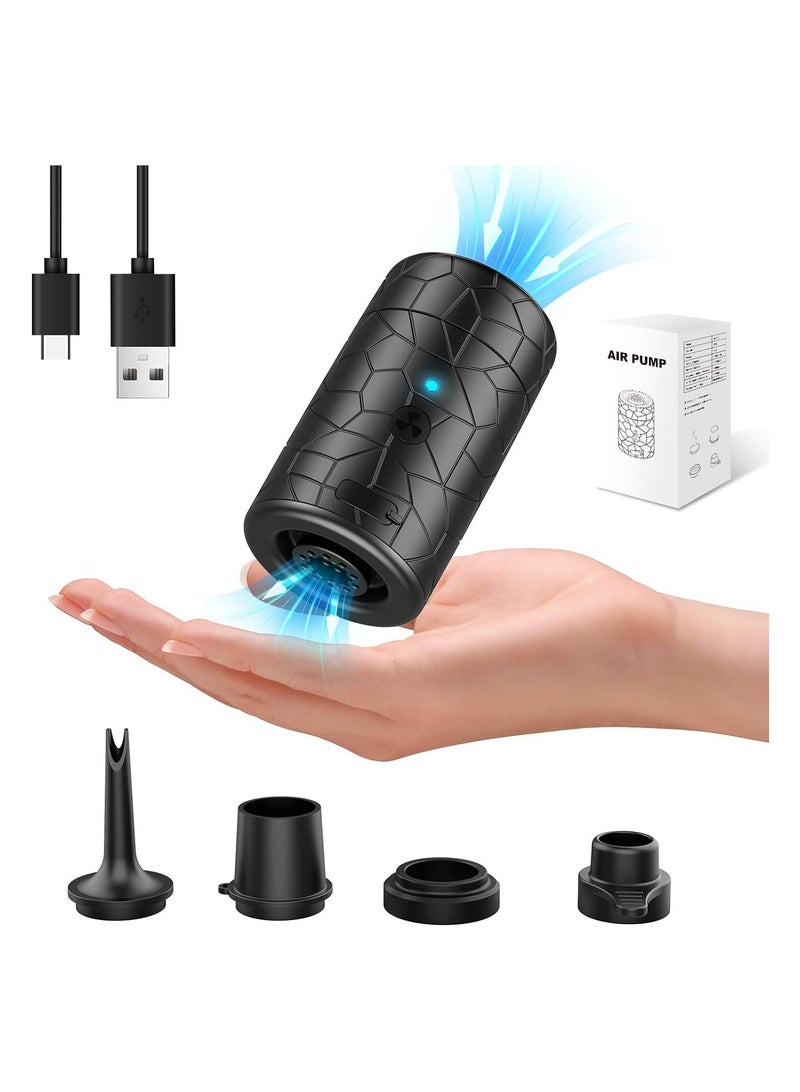 Mini Electric Air Pump for Inflatables, 4500Pa Portable Air Mattress Pump, Speed Air Pump for Inflatable, Rechargeable Air Pump for Pool Floats, Sleeping Pads, Swimming Rings, Vacuum Storage Bags