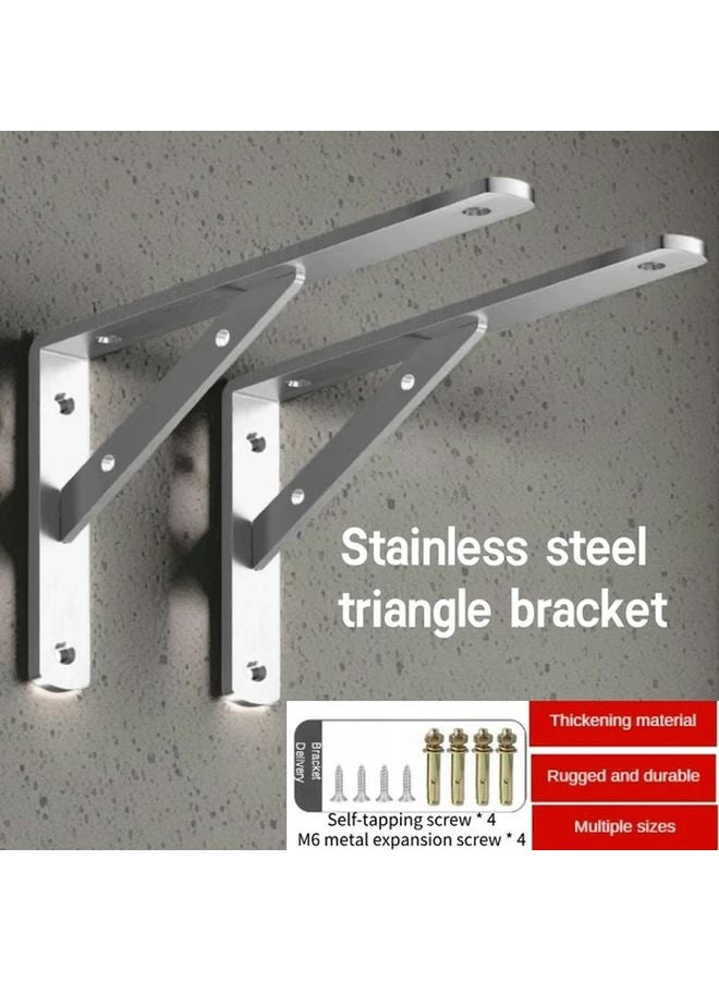 7.87 Inch Heavy Duty Stainless Steel L Shaped Bracket with Screws Wall Mounted Shelf Support - Image 2