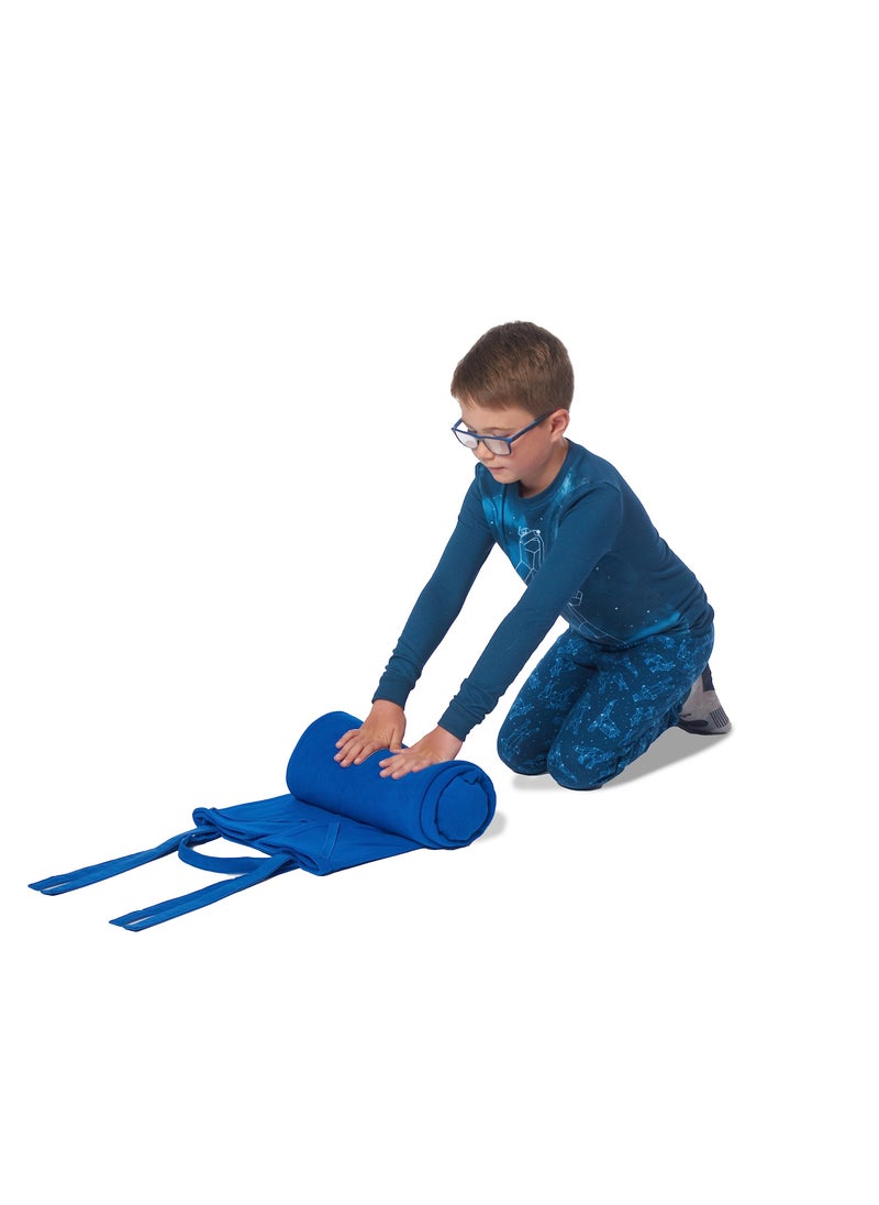 ROLLEE POLLEE Nap Sac Roll Up Napping Blanket with Attached Pillow for Preschool/Daycare, Super Soft with Elastic Straps, Fits Most Mats and Cots (Purple)