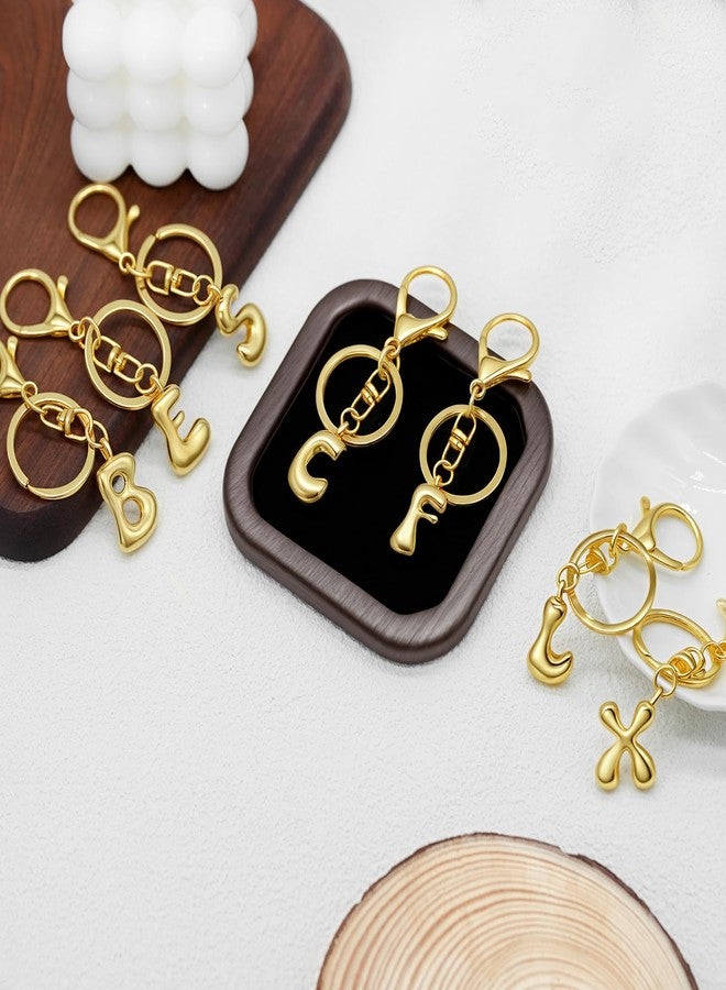 سكاي فن سلسلة مفاتيح ذهبية بحرف من SKYFUN للنساء، سلسلة مفاتيح صغيرة لطيفة بحرف A، إكسسوارات للحقائب والمحافظ وحقائب الظهر، ذهبي - Image 5