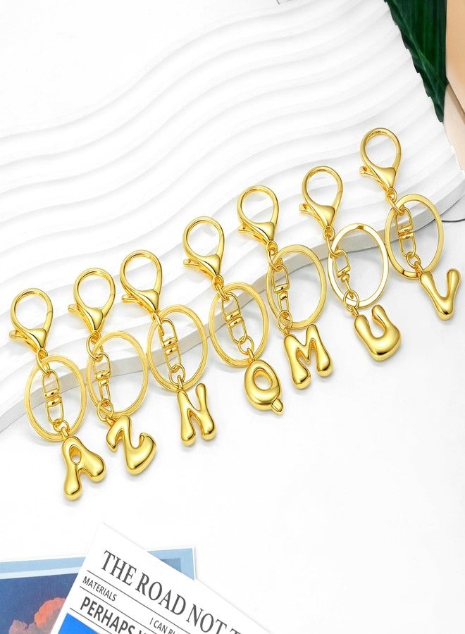 سكاي فن سلسلة مفاتيح ذهبية بحرف من SKYFUN للنساء، سلسلة مفاتيح صغيرة لطيفة بحرف A، إكسسوارات للحقائب والمحافظ وحقائب الظهر، ذهبي - Image 4
