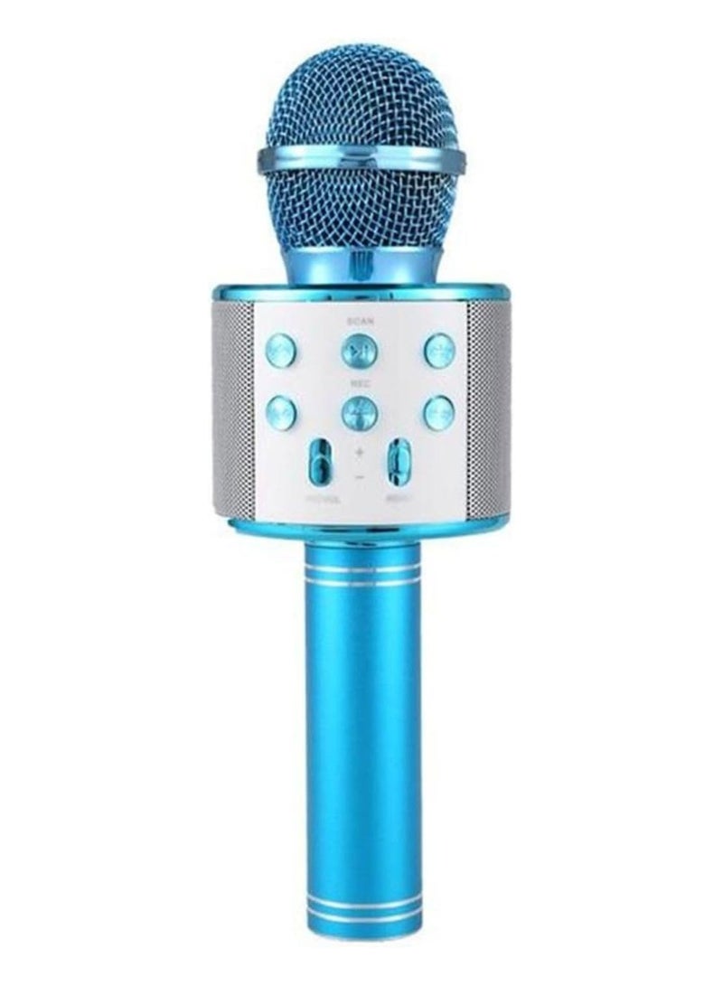 ليمتليس ميكروفون كاريوكي لاسلكي للأطفال الصغار ميكروفون مكبر صوت لحفلات الأطفال مع أضواء LED، أصوات سحرية، مزيل صوتي متوافق مع iPhone، Android، iPad، PC (أزرق) - Image 1