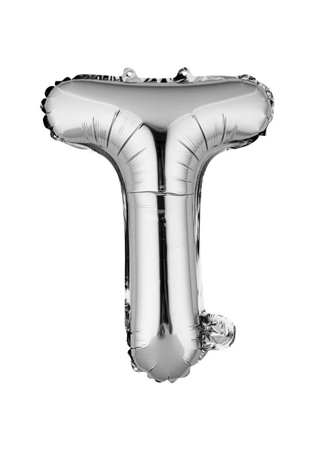 حديقة الألعاب بالون الحرف T الفضي العملاق  من الفويل والهيليوم بالون مايلار مفرد كبير مستلزمات زينة حفلة عيد ميلاد وحفل استقبال المولود - Image 1