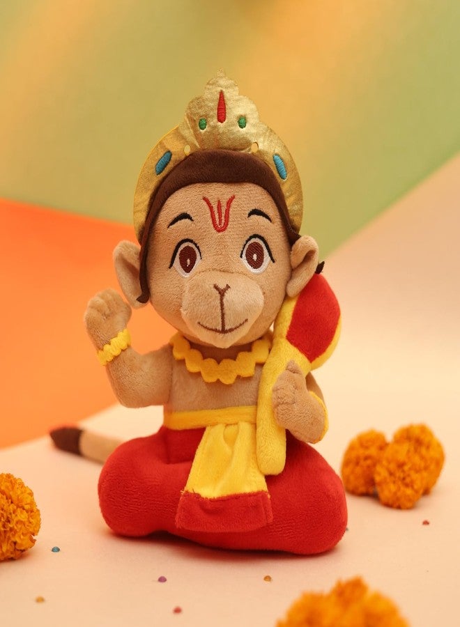 Panda's Box Mantra Chanting Baby Hanuman | Interactive Musical Soft Stuffed Plush Toy | Non-Toxic, Safe| Best Birthday Gift for Newborn Kids (Boys, Girls) | Small - 20 CM - Image 3