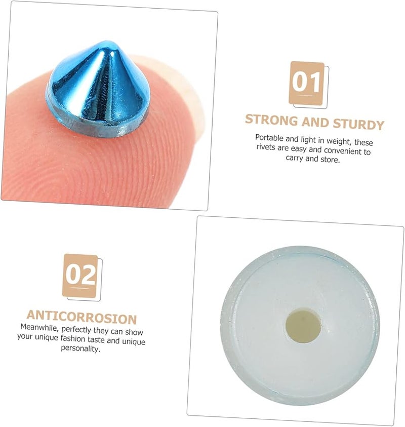 STOBOK 500pcs Blue Craft Rivet Spike Studs 0 7X0 6cm DIY Kit Fashion Accessories - Image 4