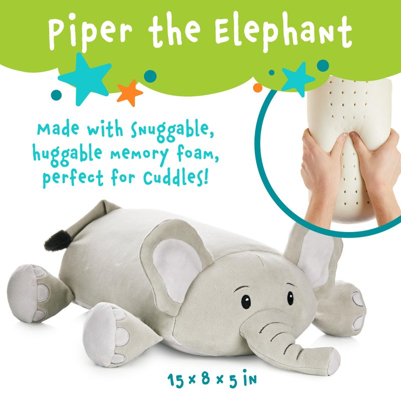 MEMORY MATES MEMORY MATES Piper The Elephant Memory Foam Pillow Plush 15  Stuffed Animal  - Image 2