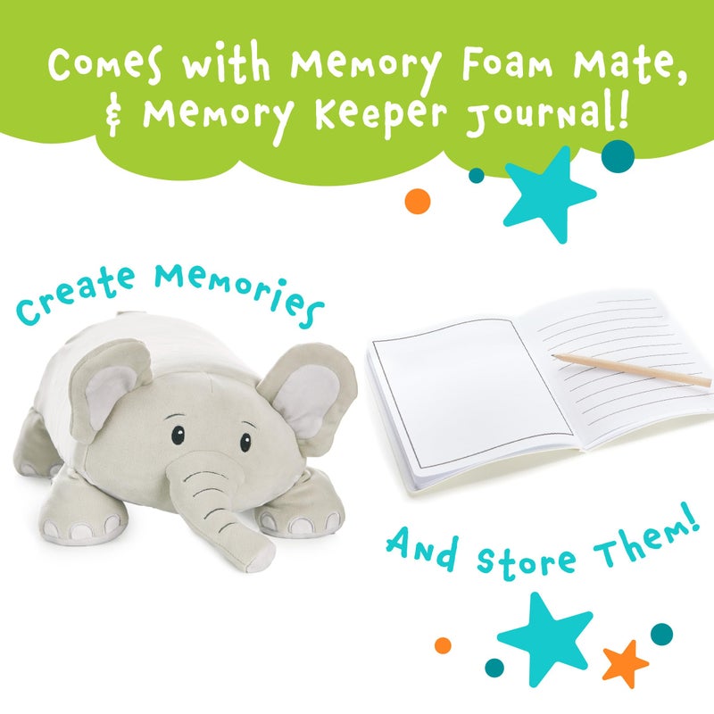 MEMORY MATES MEMORY MATES Piper The Elephant Memory Foam Pillow Plush 15  Stuffed Animal  - Image 3