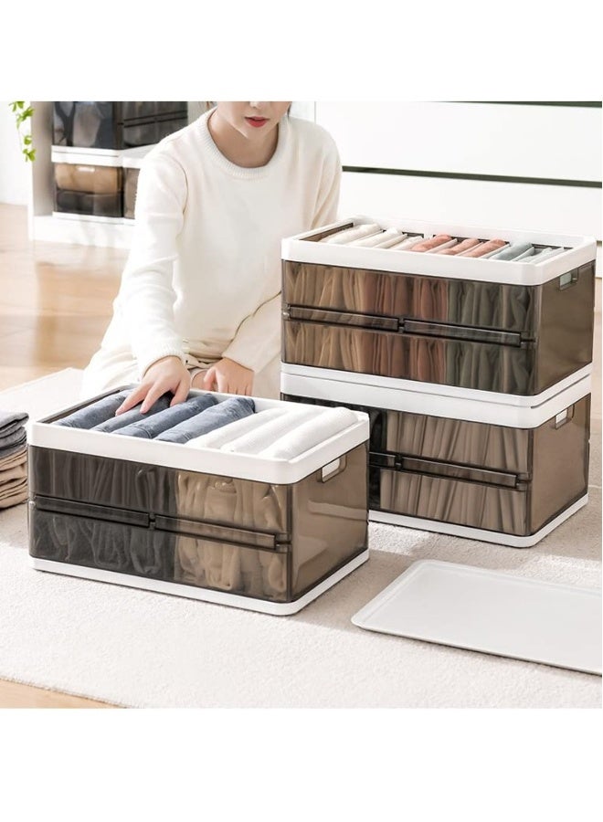 Generic SYOSI Wardrobe Storage Bin, Clothes Storage Organizer Underwear Drawer Organizer Stackable Plastic Storage Bin for Closet Slideable Drawer Clothes Organizer Box  - Image 2
