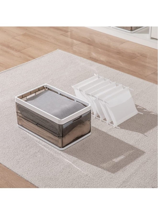 Generic SYOSI Wardrobe Storage Bin, Clothes Storage Organizer Underwear Drawer Organizer Stackable Plastic Storage Bin for Closet Slideable Drawer Clothes Organizer Box  - Image 5