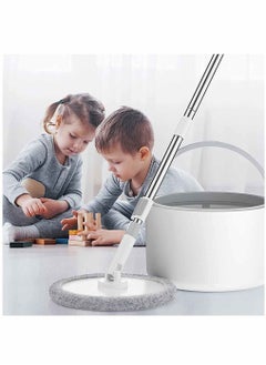 Taimi Rotary Squeeze Mop and Bucket Microfiber Mop Pads Hand Free Wringing Floor Clean Mop with 2 Pads  - Image 4